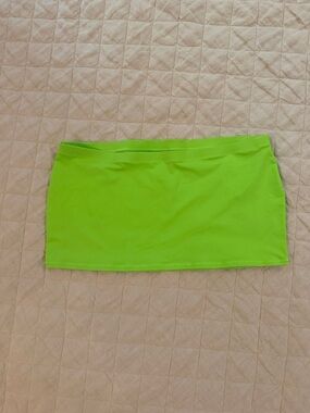 Skims Neon Green Stretch Mini Swim Skirt -